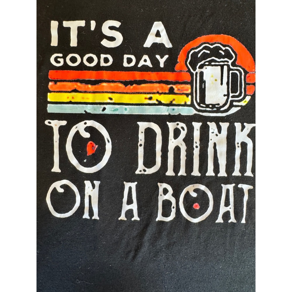 Chaolilai Womens Graphic Tank Top Black Drink On A Boat Retro Beer Size M - Picture 8 of 8
